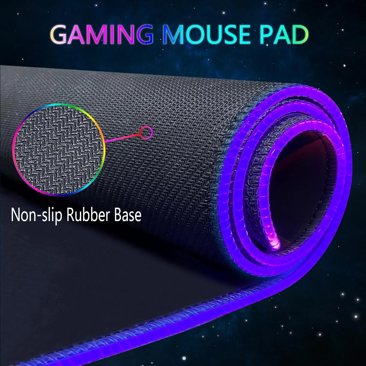 RGB Gaming Mouse Pad, Large Mousepad with Led Light, Gaming Accessories Keyboard Pad for Desk, Non-Slip Rubber Base Big Mouse Mat for Gamer, 31.5 X 11.8 Inch, Black World Map