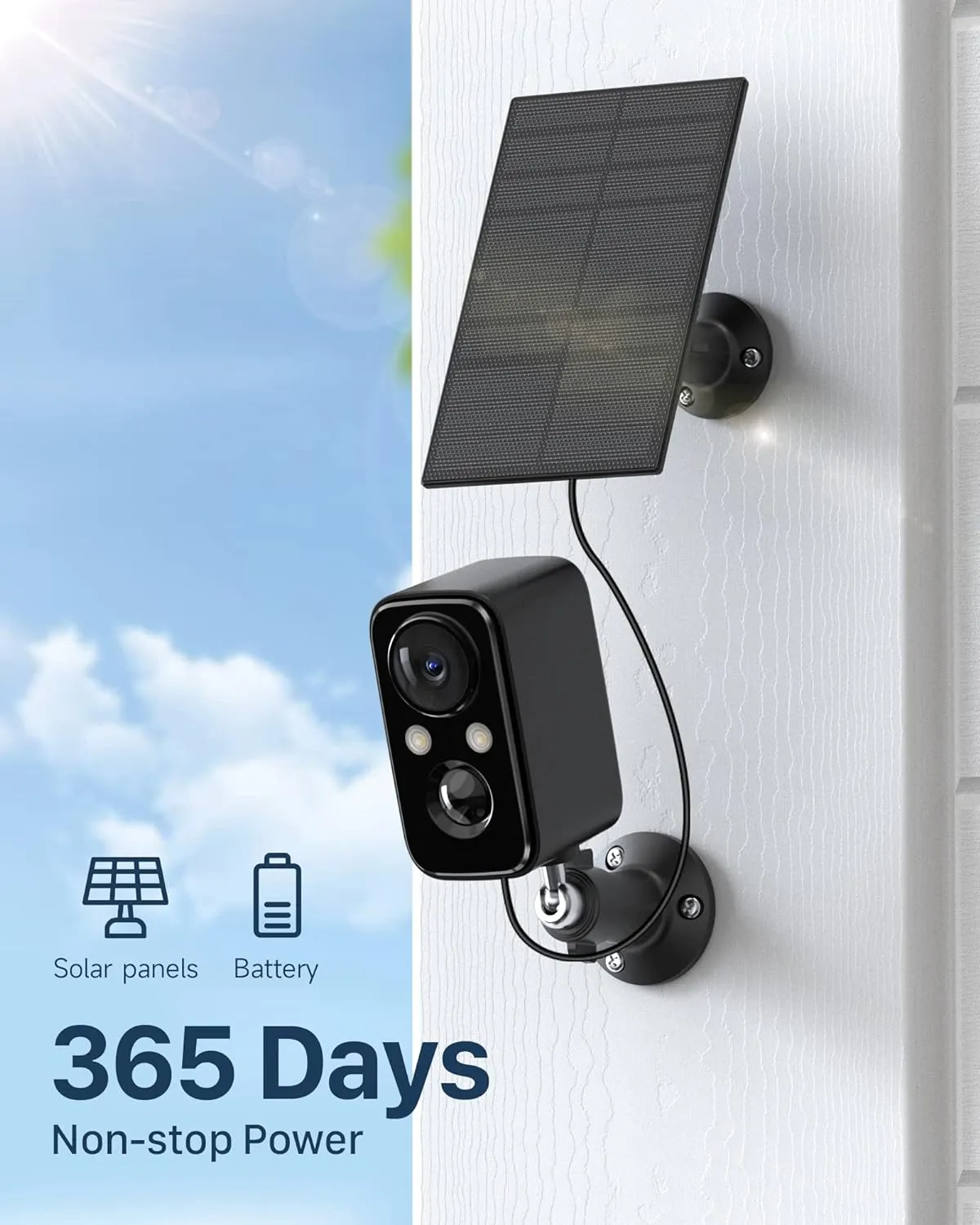 Security Cameras Wireless Outdoor, Flood Light Solar Cameras for Home Security, Home Camera with Color Night Vision, PIR Human Detection, 2-Way Talk, IP66 Waterproof, SD Card/Cloud Storage