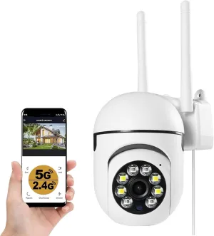 Security Cameras,2.4GHz & 5G WiFi Cameras Home Security,1080P Dome Surveillance Cameras 360 View,Waterproof Security Camera with Motion Detection,2-Way Audio (1PC) 178x102x69mm/7x4x2.7inch