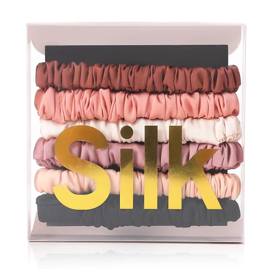 Silk Hair Ties, 100% Mulberry Silk Scrunchies for Hair, Elastic Ponytail Holders No Damage, Scrunchies for Women Girls