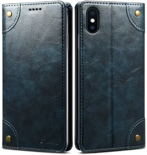 SINIANL iPhone 8 Plus / 7 Plus Case, Leather Wallet Folio Flip Cover with Stand, Credit Card Slot, Blue