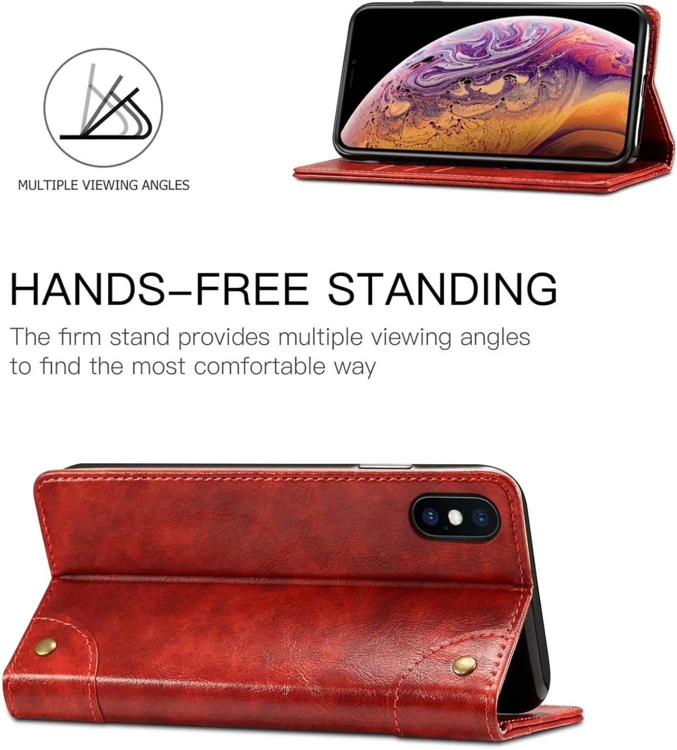 SINIANL iPhone 8 Plus / 7 Plus Leather Wallet Folio Case with Magnetic Closure, Flip Cover, Stand and Credit Card Slot
