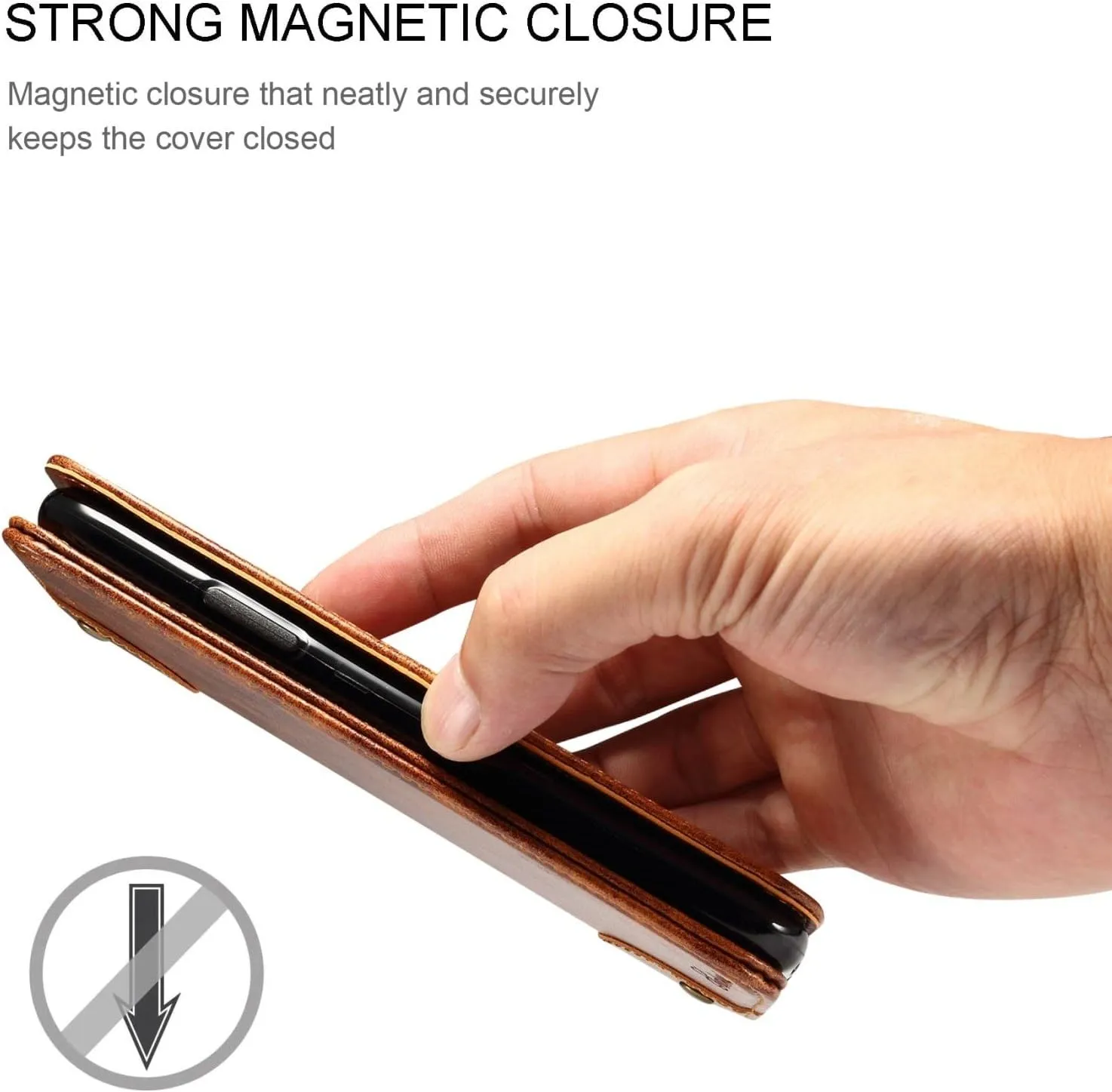 SINIANL iPhone 8 Plus / 7 Plus Leather Wallet Folio Case with Magnetic Closure, Flip Cover, Stand and Credit Card Slot