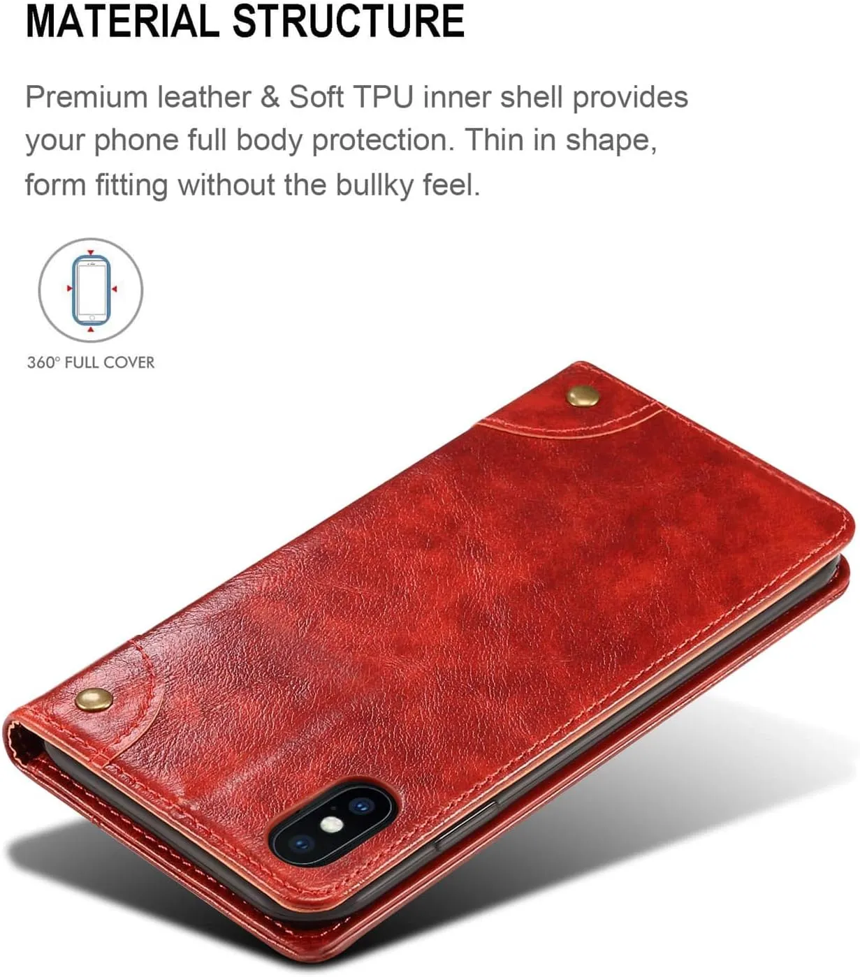 SINIANL iPhone 8 Plus / 7 Plus Leather Wallet Folio Case with Magnetic Closure, Flip Cover, Stand and Credit Card Slot