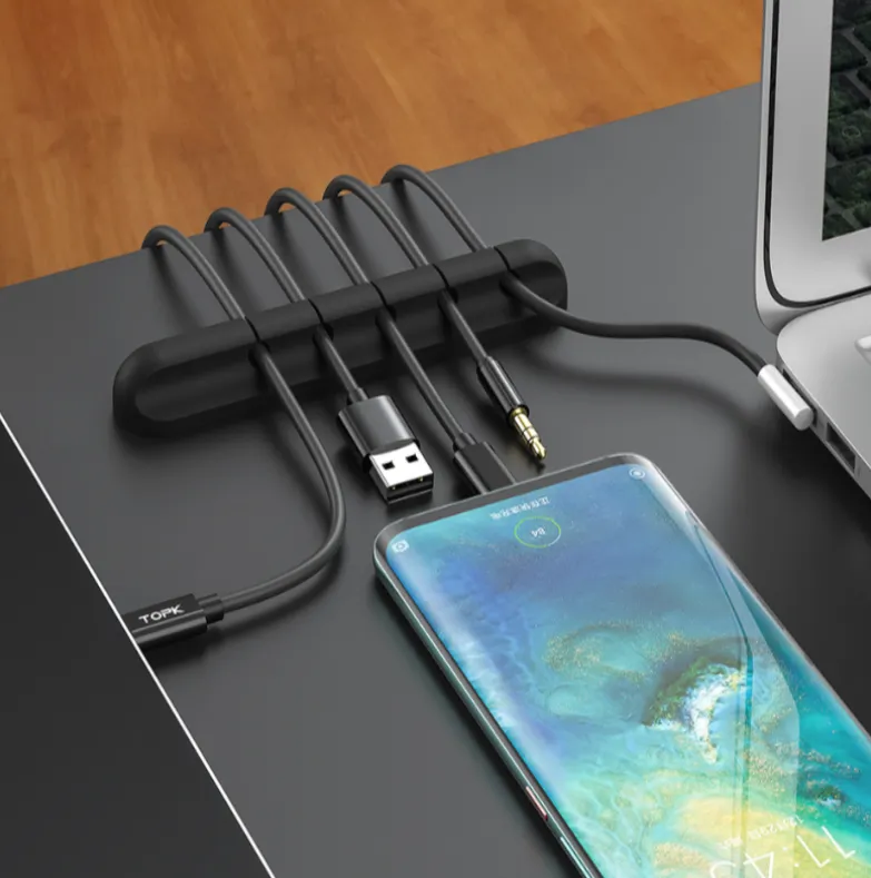 Sleek Silicone Storage Cable Management Cable Clamp