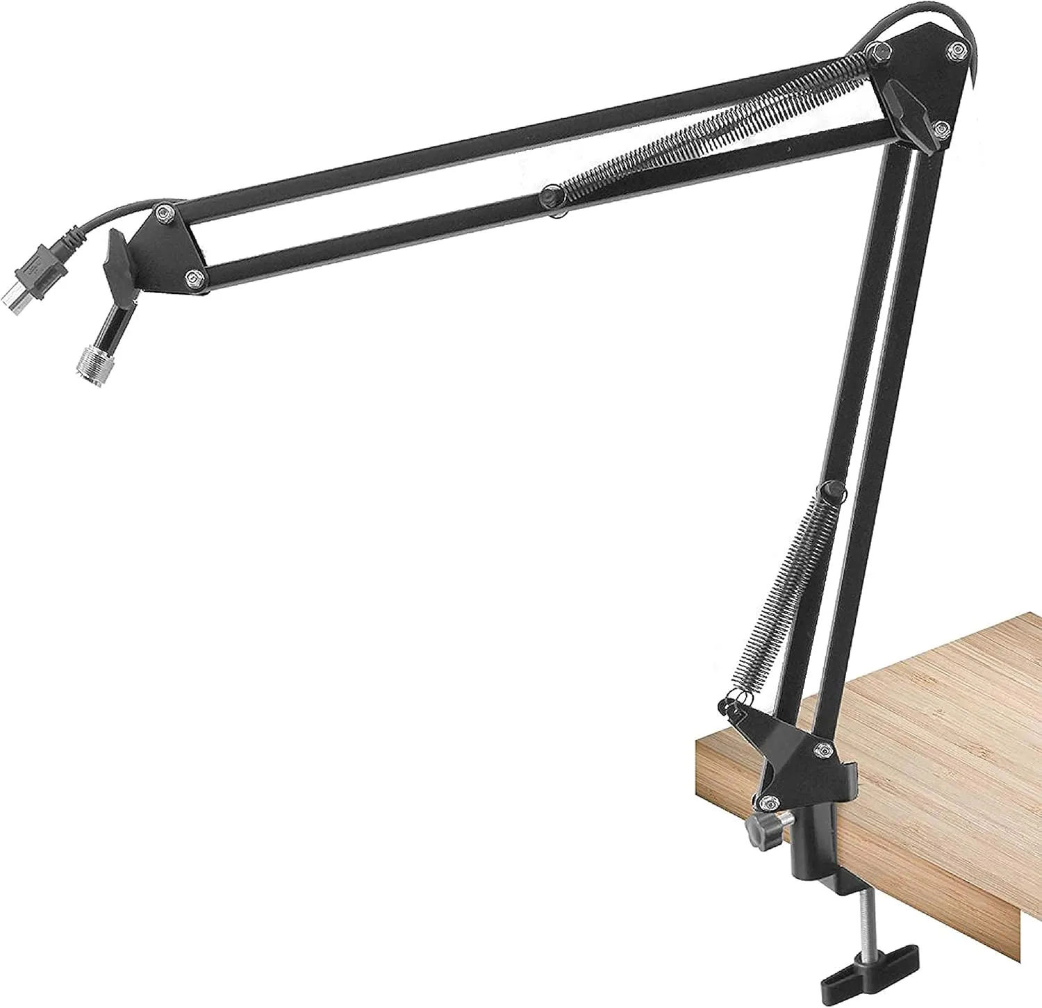 Soul Inscriptions Press USB Suspension Boom Microphone Stand-Adjustable Compact USB Microphone Arm Stand,Durable Steel for Radio Broadcasting Studio,Voice-Over Sound Studio,TV Stations - PMKSHUSB04