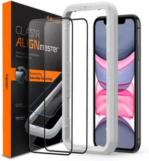 Spigen Tempered Glass Screen Protector [GlasTR AlignMaster] designed for iPhone 11 [2 Pack] - Edge to Edge Protection