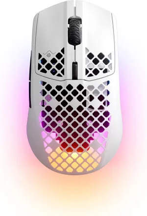 SteelSeries Aerox 3 Wireless - Super Light Gaming Mouse, 18,000 CPI TrueMove Air Optical Sensor, Bluetooth Cordless/Wireless PC Gaming Mice for Computer and Laptop, Water Resistant, Snow (Renewed)