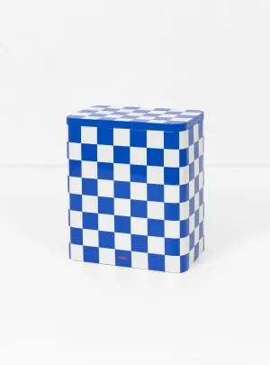 Tin Container L Blue/White