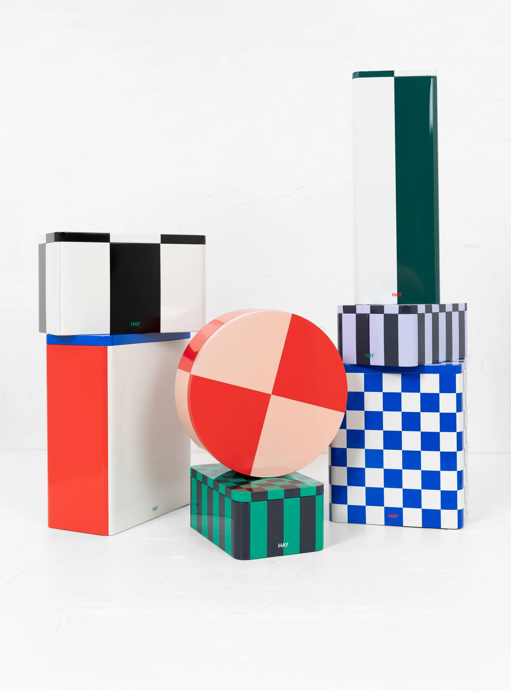Tin Container Slim Green/White
