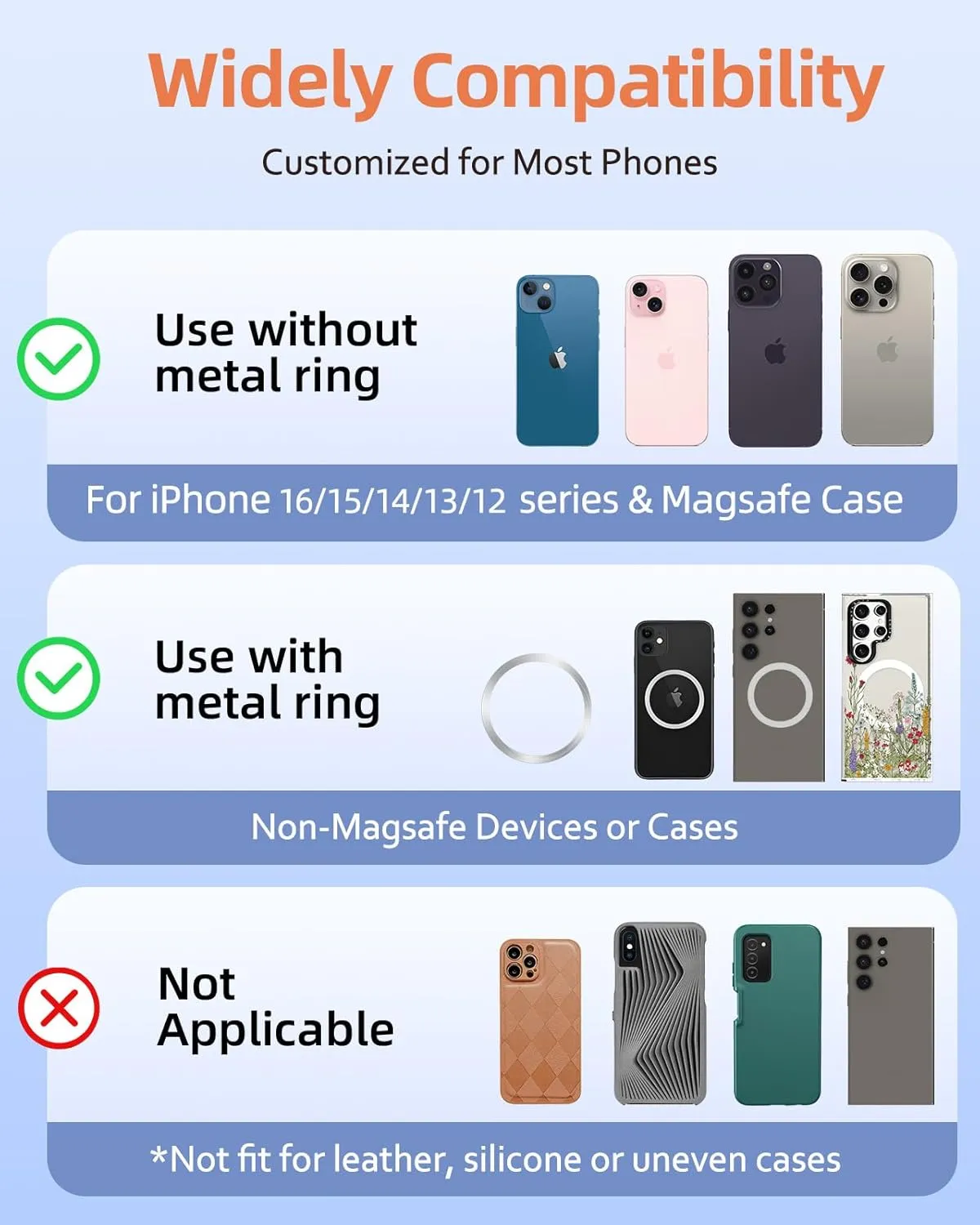 Toycamp Magnetic Phone Grip - Compatible with MagSafe Phone Grip Ring Stand for iPhone 16 Pro Max/16 Pro/16/15/14/13/12 Series Vintage Flowers Cute Phone Ring Holder Grip for Women Girls Girly
