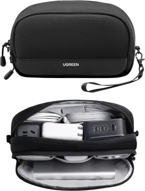 UGREEN Electronics Organizer Travel Case Tech Pouch Bag Multifunctional Organizer Carrying Case for Cables, Cord, SD Card, Earbuds, Charger, USB Adapter, Electronic Accessories Medium Size