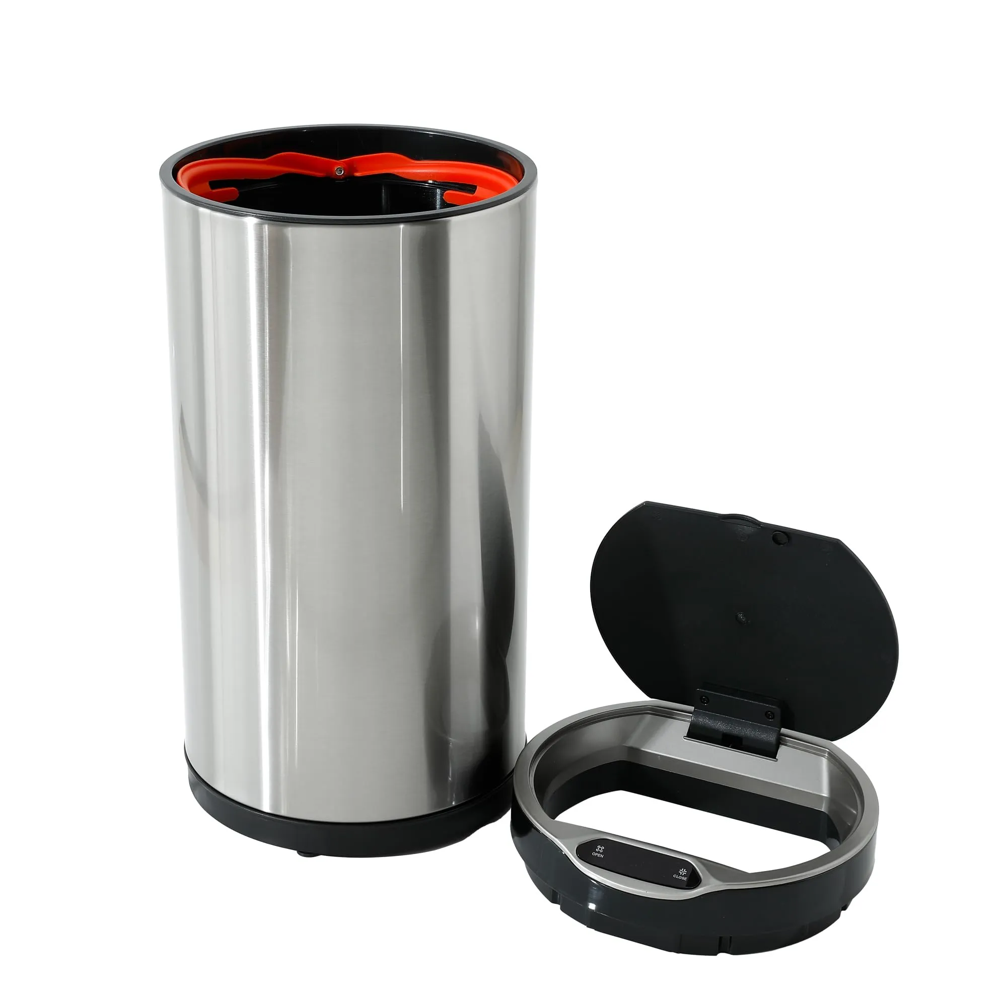 UMAI 20L Round Stainless Steel Automatic Dustbin For Kitchen | Digital Sensor Screen Smart Dustbin | Waste Bin For Office | Dust Bins For Home With Waterproof Sealing- Silver