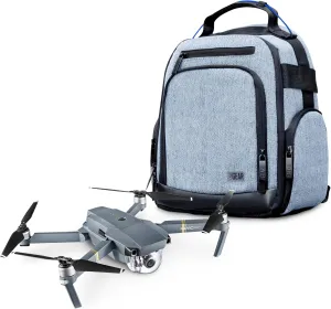 USA Gear Drone Backpack - Drone Case Compatible with DJI Mavic Pro, Spark Mini, Ryze Tello, Yuneec Breeze and More - Customizable Interior, Weather Resistant, Storage for Drone Accessories - Blue