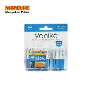 [VALUE PACK] VONIKO Premium Alkaline Battery LR6 1.5V AA (4   2pcs)