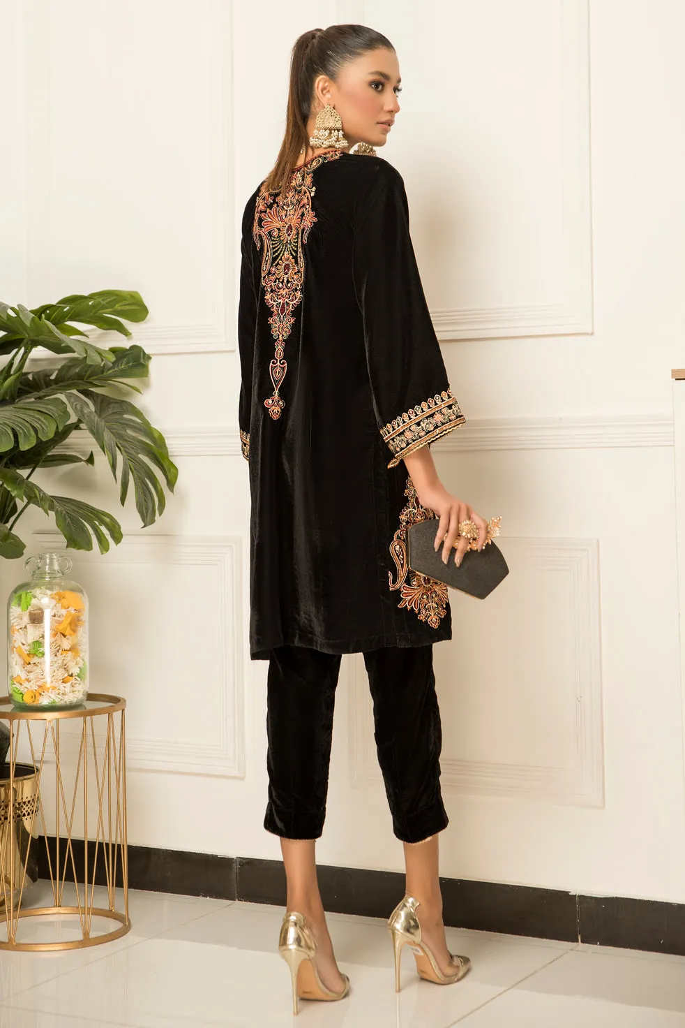 Velvet Embroidered Ready to Wear 2 Pcs Dress by Aabpara 10
