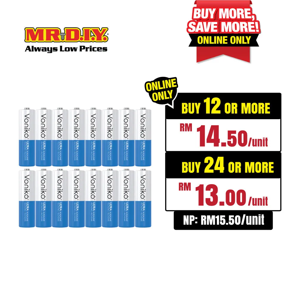 VONIKO Premium Alkaline Battery LR03 1.5V AAA (16pcs)