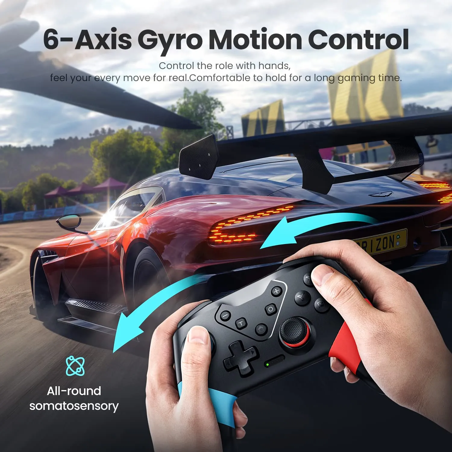 VOYEE Switch Controllers Compatible with Switch/Lite/OLED, Programming Wireless Pro Controller with Motion Control, Vibration, Wake-up, Turbo, Screenshot