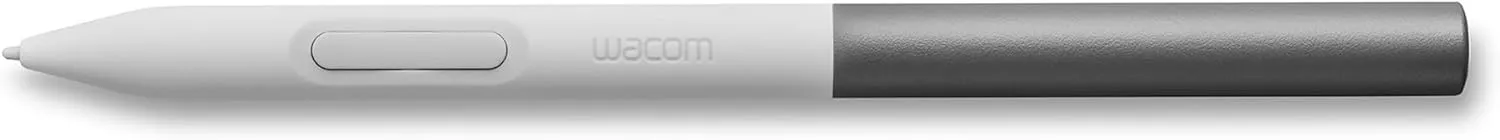 Wacom One Standard Pen (for 2023 Edition Wacom One displays and Tablets), White Front/Gray Rear