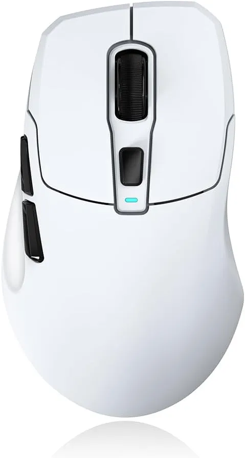 Wireless Gaming Mouse, 24000 DPI, 1K Polling Rate, Tri-Mode 2.4GHz/USB-C/Bluetooth Ergonomic Mouse Web-Driven, 120 Hours Battery Life, Rechargeable Gaming Mice for PC/Mac/Tablet/Xbox, White