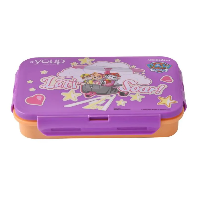 Youp Stainless Steel Purple And Yellow Color Paw Patrol Kids Lunch Box Ryder - 450 Ml