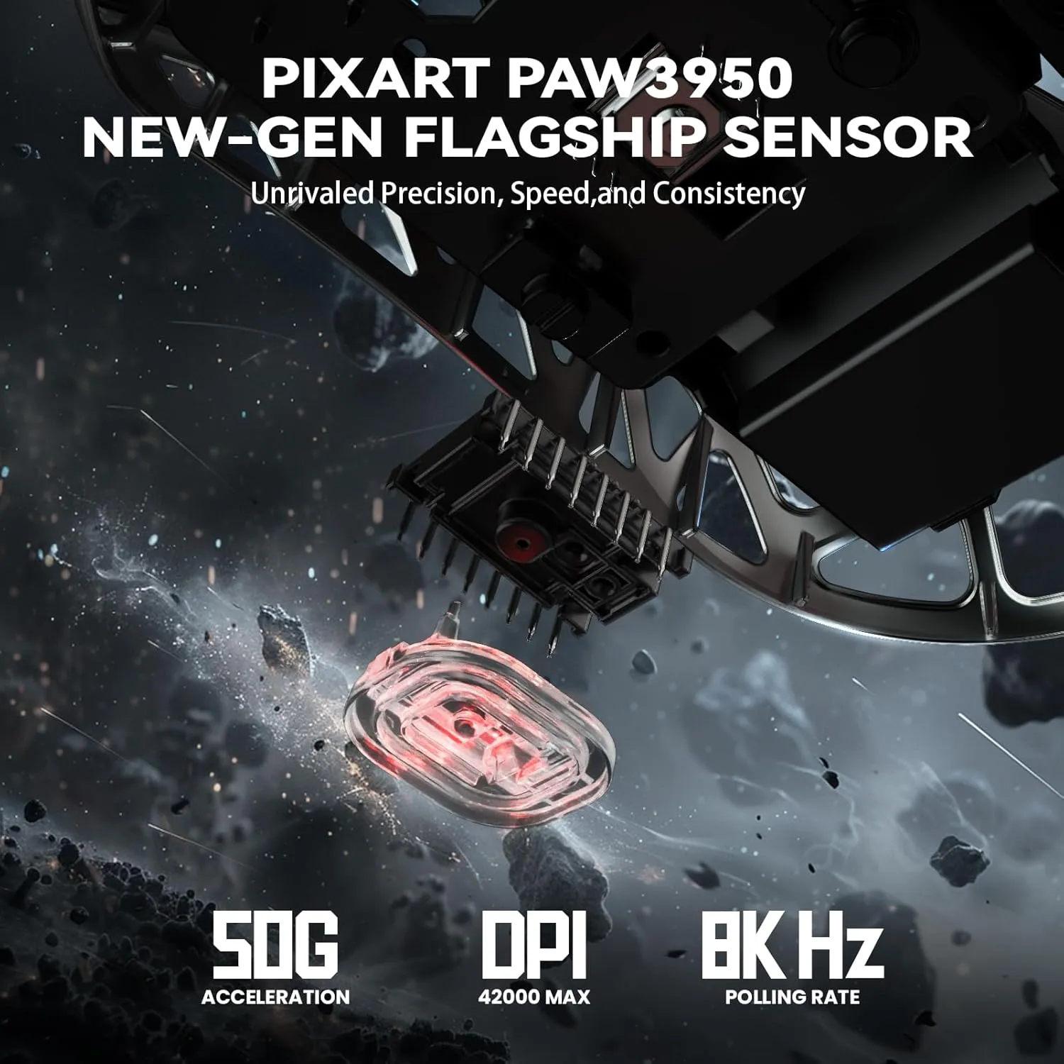 ZIYOU LANG Attack Shark R2 Wireless Gaming Mouse, Superlight Magnesium Alloy, PAW3950 42000 DPI Optical Sensor, 8000Hz Polling Rate, 2.4G/BT/Wired Programmable Mice for Win Mac Gamer (Black)