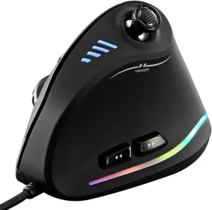 ZLOT Vertical Gaming Mouse,Wired RGB Ergonomic USB Joystick Programmable Laser Gaming Mice,6 1 Design,11 Buttons,1000 Hz Max Polling Rate,10000 Max DPI,Upgraded Version for Computer Gamers,Black